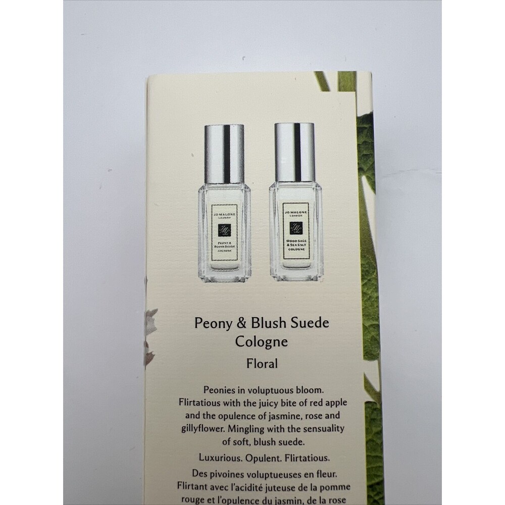 Jo Malone Peony & Blush Suede/Wood Sage & Sea Salt Set  0.3 fl oz /9 ml each New - Picture 3 of 5